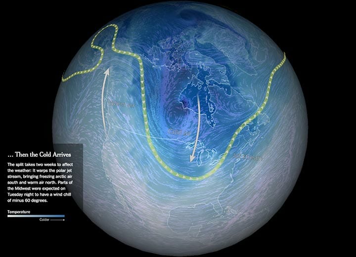 極渦：ポーラー・ボルテックス （Polar vortex）の変化