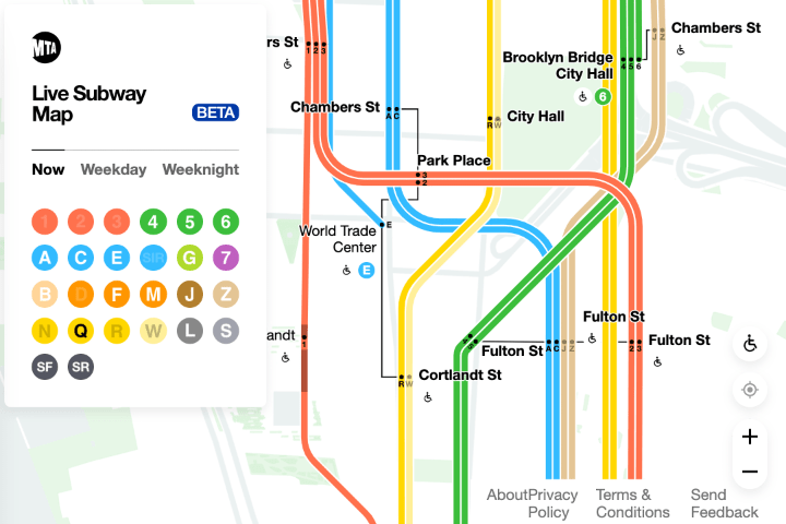 NYCのリアルタイム地下鉄路線図（MTA Live Subway map） – Nobuyuki Kokai